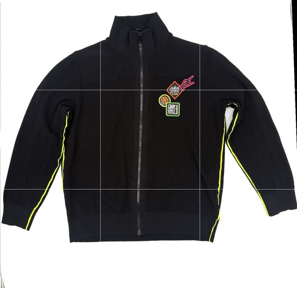Diesel Full Zip Knit Jacket Black Patches